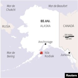 Sitio del terremoto en Alaska.