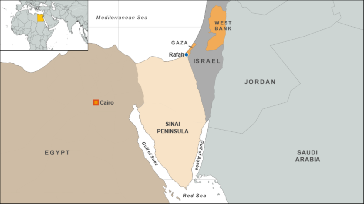 Синайский полуостров политическая карта