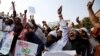 Bangladeshi Muslim activists gather in front of Baitul Muqarram National Mosque to protest against deaths of Rohingya Muslims in the Rakhine state of Myanmar, in Dhaka, Bangladesh, Dec. 1, 2016. 