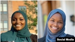 Nadia Mohamed (L) and Safiya Khalid are seen in undated photos from their Facebook election campaign pages.