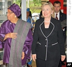 President Sirleaf with Secretary of State Hillary Clinton