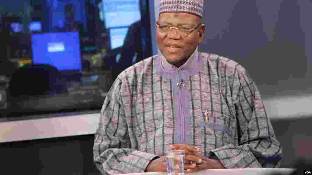 Jigawa State Governor Sule Lamido (R) is interviewed on &#39;Africa 54.&#39;