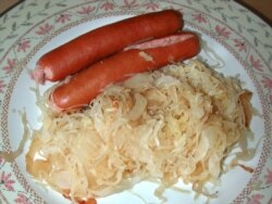 Hot dogs with sauerkraut. (AP Photo)