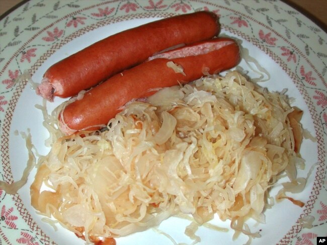 Hot dogs with sauerkraut. (AP Photo)