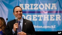 FILE - Paul Penzone unseated longtime Maricopa County Sheriff Joe Arpaio, Nov. 8, 2016. Arpaio became a national political figure for jailing inmates in tents, leading immigration crackdowns and investigating former President Barack Obama's birth certificate.