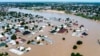 Houses are partially submerged following a dam collapse in Maiduguri, Nigeria, Sept. 10, 2024.