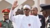 Nigeria President Muhammadu Buhari, waves after a meeting in Abuja, Nigeria, Jan. 9, 2017. Buhari will travel with three West African heads of state to Gambia in an effort to persuade its longtime leader Yahya Jammeh to step down.