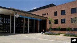 The main entrance the Nelson Mandela Children's Hospital in Johannesburg, South Africa, Friday, Dec. 2, 2016. Nelson Mandela's dream of a hospital to provide specialized care for children has opened in Johannesburg on Friday.