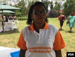 Zivai Makanda from the Zimbabwe Girls Legacy says high figures of children that got married this year made her organization think less about the 16-days of activism against gender-based violence which started on Friday, Harare, Zimbabwe, Nov. 2016. (S.Mhofu/VOA)