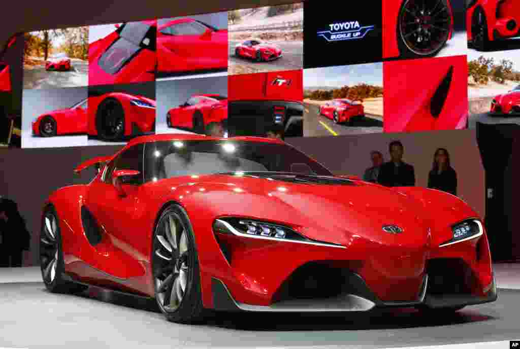 The Toyota FT-1 concept is unveiled during media previews during the North American International Auto Show in Detroit, Mechigan, USA.