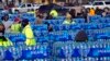 Water to be loaded into vehicles is stacked at a City of Houston water distribution site. The location was set up to provide bottled water to individuals while the city remains on a boil water notice or because of frozen pipes at home.