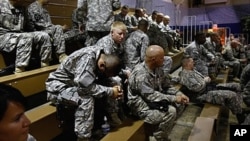 US Army soldiers await departure for their deployment to Afghanistan in Fort Carson, Colorado (File)