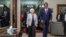 U.S. Treasury Secretary Janet Yellen walks with Zambia's President Hakainde Hichilema during their meeting at the State House in Lusaka, Zambia, Jan. 23, 2023. 