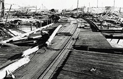 This is what was left of the Port Chicago Naval Magazine loading area and docks after the deadly explosion