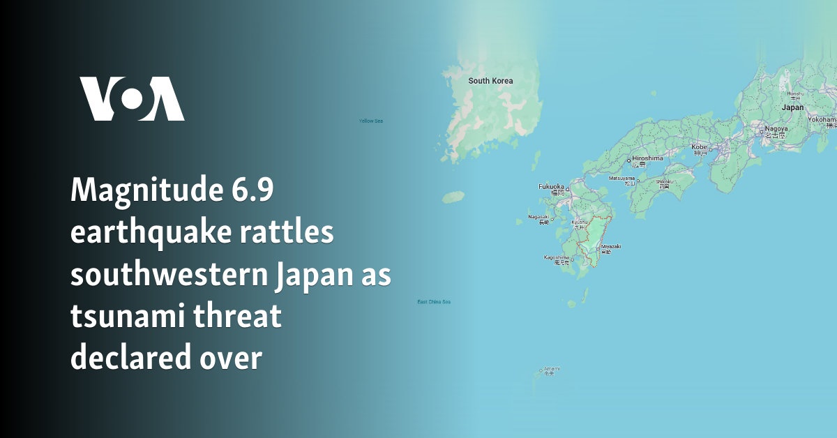 Magnitude 6.9 earthquake rattles southwestern Japan as tsunami threat declared over