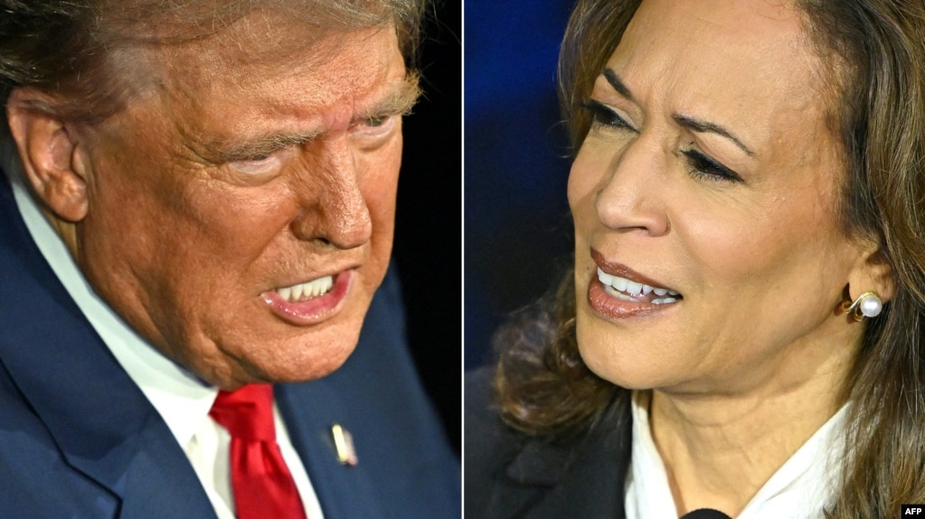 Ŵ2024910յͼƬʾǰͳ͵ͳѡɵ¡(Donald Trump)󣩺ͳͳѡ˿˹(Kamala Harris)μͳѡ١