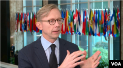 U.S. Special Representative for Iran Brian Hook speaks to VOA Persian at the State Department in Washington, May 9, 2019.