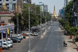ကိုဗစ်ကပ်ရောဂါ အန္တရာယ်ကာကွယ်ထိန်းချုပ်ရေး lockdown လုပ်ထားတဲ့ ရန်ကုန်မြို့မြင်ကွင်း (ဧပြီ ၁၂၊ ၂၀၂၀)
