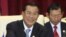 Cambodian Prime Minister Hun Sen spoke to the lower house of parliament in a nationally televised speech Thursday, Aug. 9, 2012, that was mandatory viewing for civil servants.