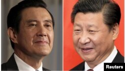 Shugaban Taiwan Ma Ying-jeou (a hagu) da na China Xi Jinping (a dama)