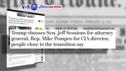 VOA60 Elections - WP: Donald Trump has offered the position of attorney general to Senator Jeff Sessions