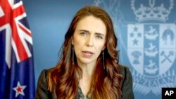 In this image taken from video provided UN Web TV, Jacinda Ardern, prime minister of New Zealand, remotely addresses the 76th Session of the U.N. General Assembly on Sept. 24, 2021, at U.N. headquarters.