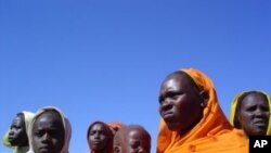 Women and children in the Intifada Camp for internally displaced persons in Darfur, Sudan.