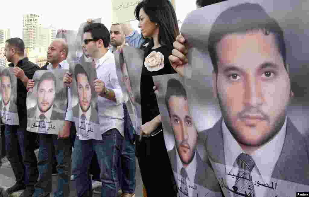 Ливанские журналисты протестуют против убийства телеоператора Али Шаабана