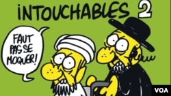 Derginin dünkü sayısında kapaktan, Fransa’da en çok izlenen ‘Dokunulmazlar’ filmine atıfta bulunularak, bir Yahudi ve bir Müslüman’ın bulunduğu karikatürde, “Dokunulmazlar 2: Dalga geçmemek lazım” deniyor
