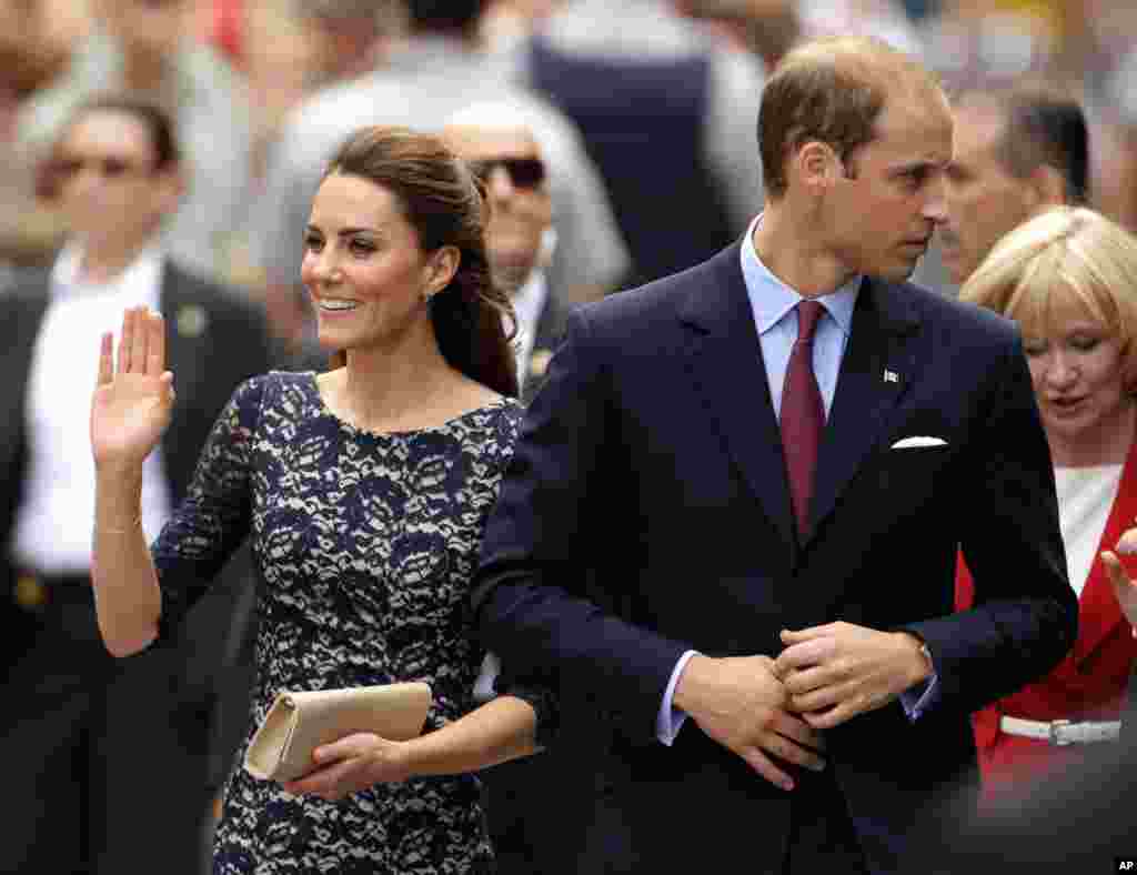 June 30: Prince William and wife Kate arrive at the Official Welcome Ceremony to Canada at Rideau Hall in Ottawa, Canada, on their first official overseas trip. (AP Photo/Charlie Riedel)