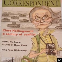 Clare Hollingworth on the cover of the FCC's magazine in honor of her 100th birthday.