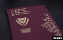 Photo illustration of a Cypriot passport, October 12, 2019.