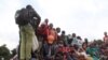 Residents flee Goma five days after Mount Nyiragongo erupted, in Congo, May 27, 2021.