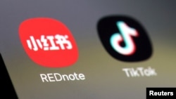 TikTok and Xiaohongshu, or RedNote, apps are seen in this illustration photo taken Jan. 15, 2025. 