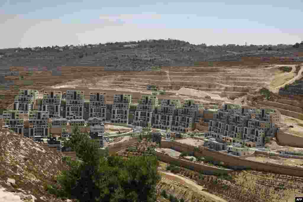 A building site in the Israeli settlement of Givat Zeev in the occupied West Bank north of Jerusalem.