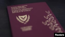 This photo taken on Oct. 12, 2019, shows a Cypriot passport.