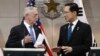 U.S. Secretary of Defense James Mattis, left, talks with South Korean Defense Minister Song Young-moo before their meeting, June 28, 2018 in Seoul, South Korea.