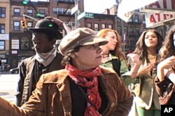 Ryan Gilliam and teen actors at rehearsal on the Bowery