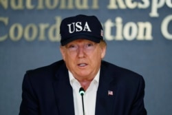 President Donald Trump speaks at the Federal Emergency Management Agency (FEMA), Sunday, Sept. 1, 2019, in Washington.