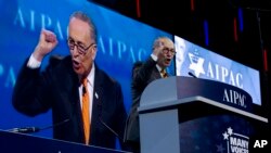 美国参议员查克·舒默在美国以色列公共事务委员会的年度政策会议上发言（2017年3月28日）