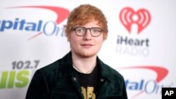 Ed Sheeran arrives at Jingle Ball at The Forum in Inglewood, Calif., Dec. 1, 2017.