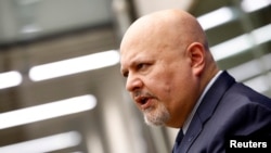 FILE - International Criminal Court Prosecutor Karim Khan speaks during an interview with Reuters in The Hague, Netherlands, February 12, 2024.