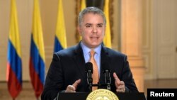 Presiden Kolombia, Ivan Duque di Bogota, Colombia 17 Maret 2020. (Foto: dok).