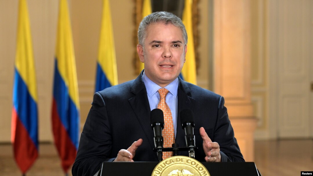 Presiden Kolombia, Ivan Duque di Bogota, Colombia 17 Maret 2020. (Foto: dok).
