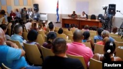 A general view shows the public political discussion to revamp a Cold War-era constitution at the Nguyen Van Troi Polyclinic in Havana, Aug. 13, 2018. 
