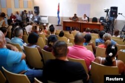 A general view shows the public political discussion to revamp a Cold War-era constitution at the Nguyen Van Troi Polyclinic in Havana, Aug. 13, 2018.