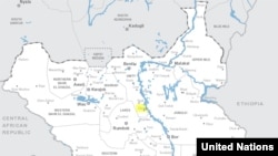 World Food Program Executive Director will visit the town of Ganyiel (highlighted in yellow) and an island in the nearby Sudd marshes during a visit to Unity state in South Sudan on Saturday, March 21, 2015.