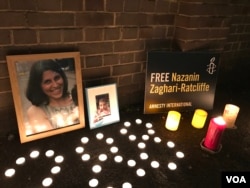 Nazanin Zaghary-Ratcliffe, a British-Iranian woman detained in Iran, has been held for 288 days on unspecified security charges. A vigil was held in London, Jan. 16, 2017. (Photo courtesy of Amnesty International)