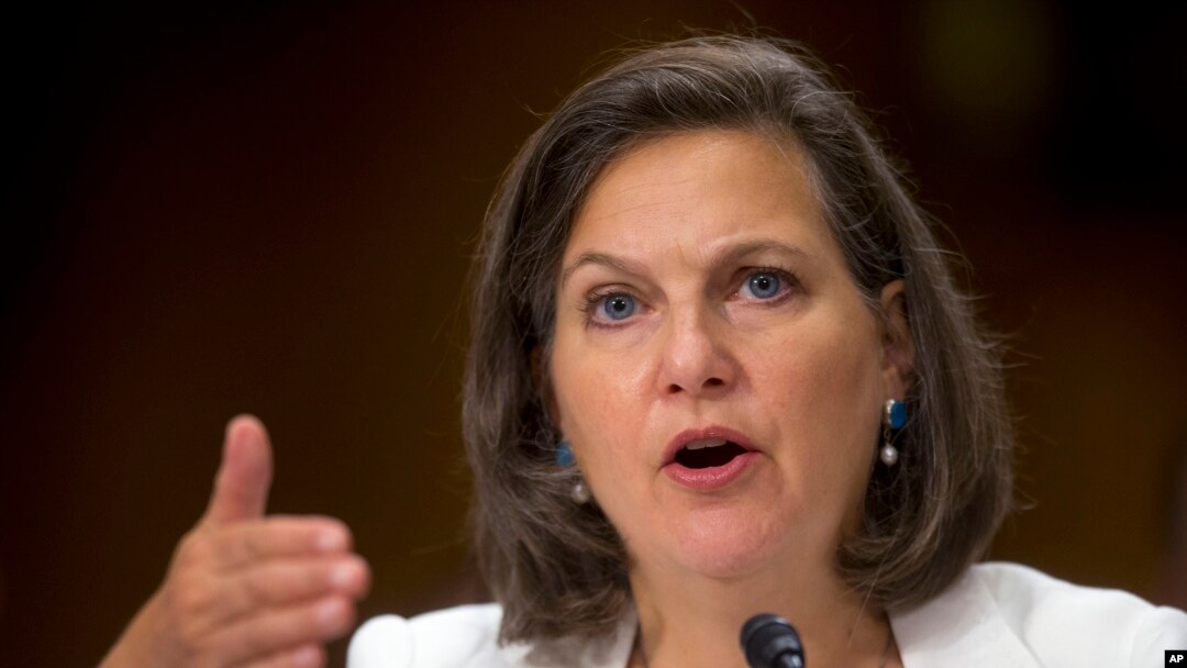FILE - In this July 9, 2014 photo, Assistant Secretary of State Victoria Nuland testifies on Capitol Hill in Washington.