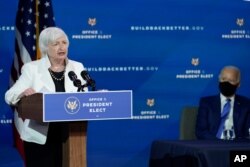 Janet Yellen, secretaria del Tesoro de EE.UU., en una aparición pública en Delaware, el 1 de diciembre de 2020.